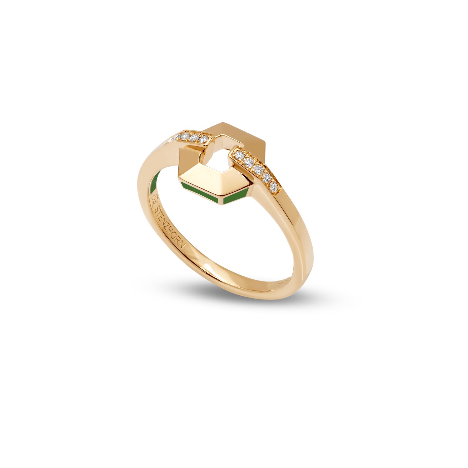 HONEY HONEY kleiner Ring mit Emaille und Diamanten