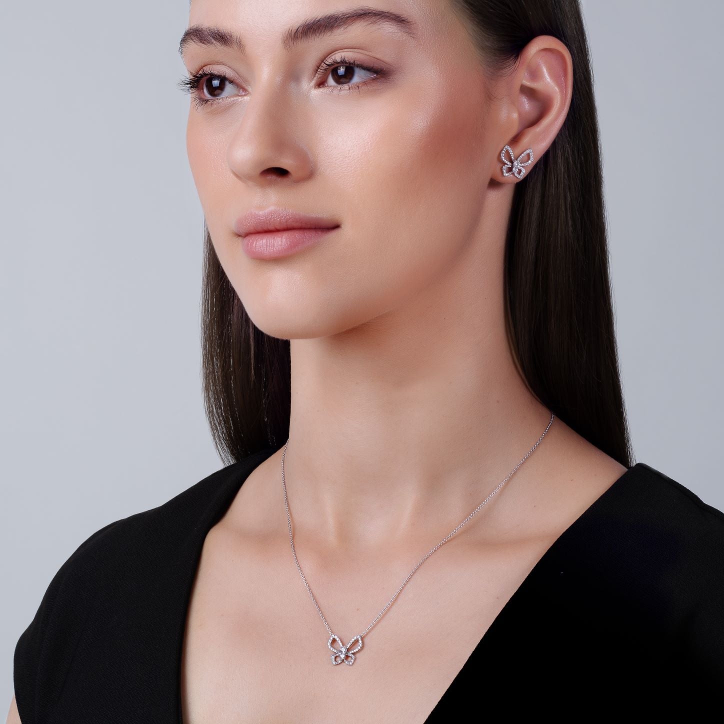 PICCOLE SONATE Butterfly Necklace with Diamonds