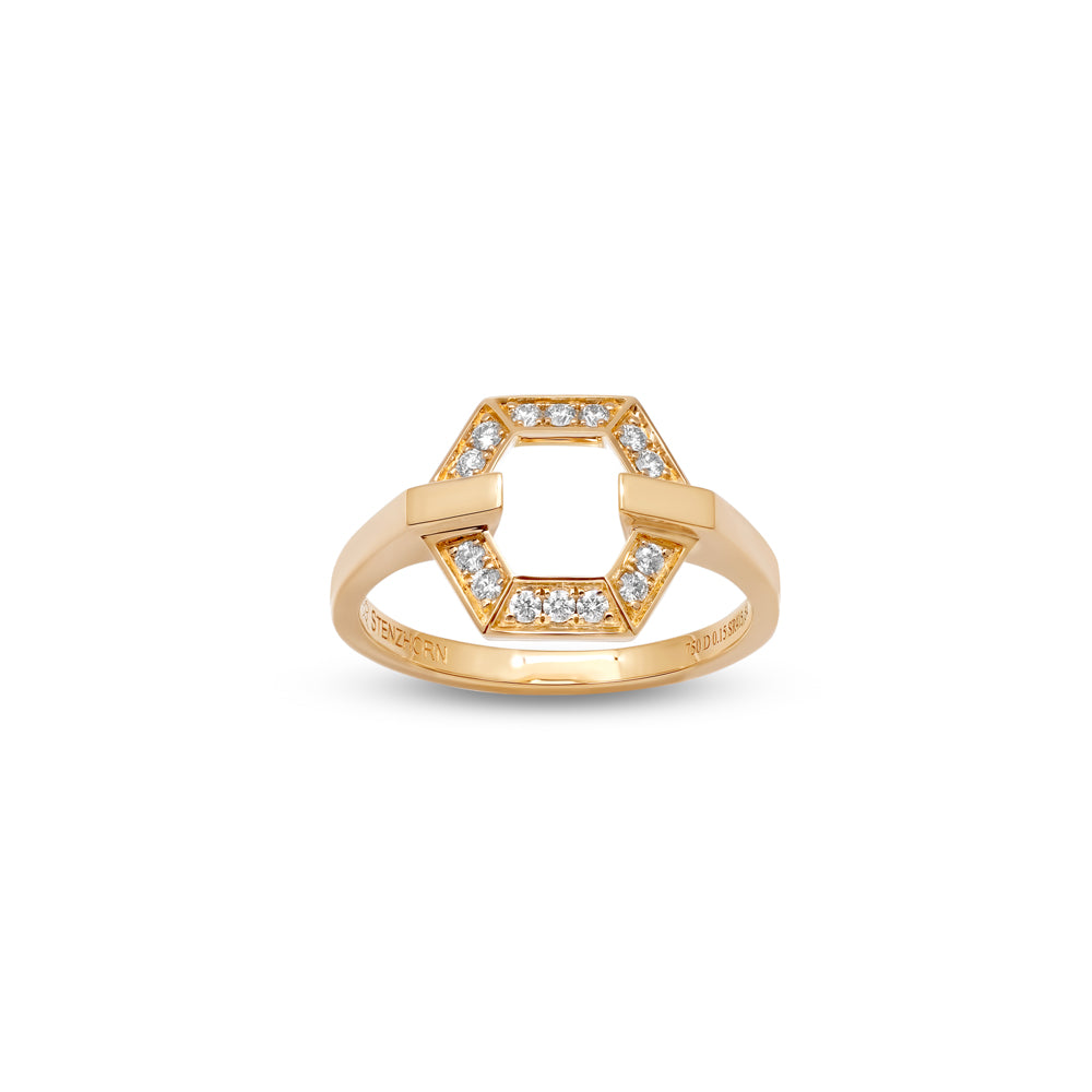 HONEY HONEY Honigwaben Ring mit Diamanten