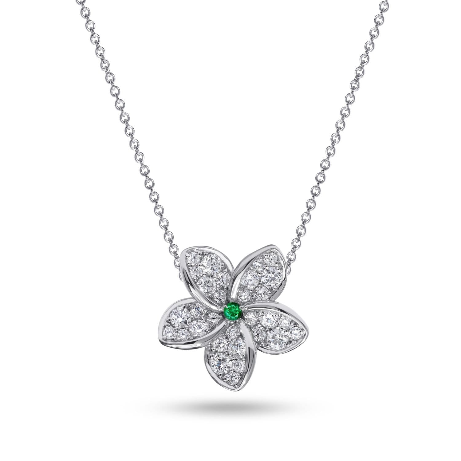 PLUMERIA Diamant- und Smaragd-Kette