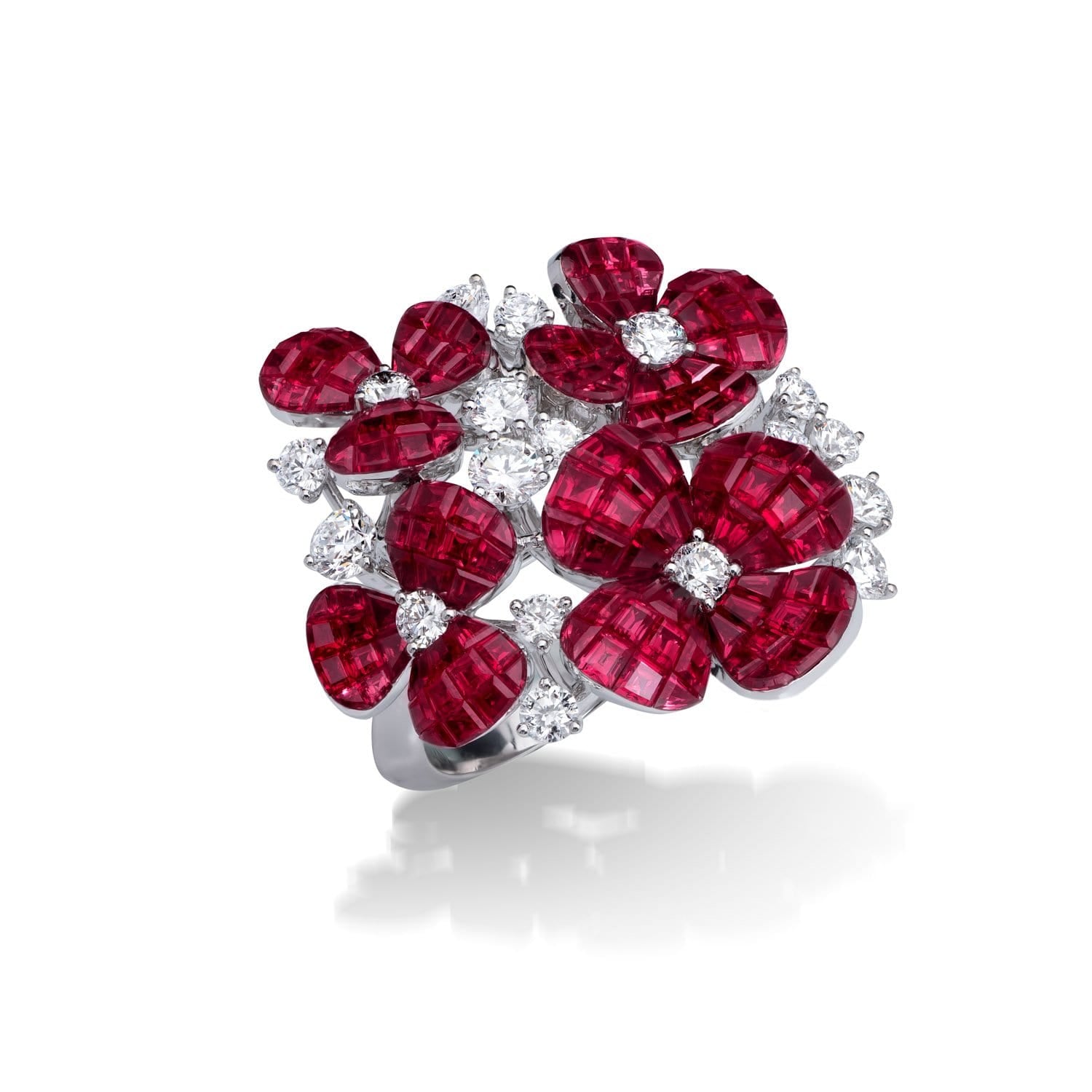 FLORAL Hortensia Ruby Ring